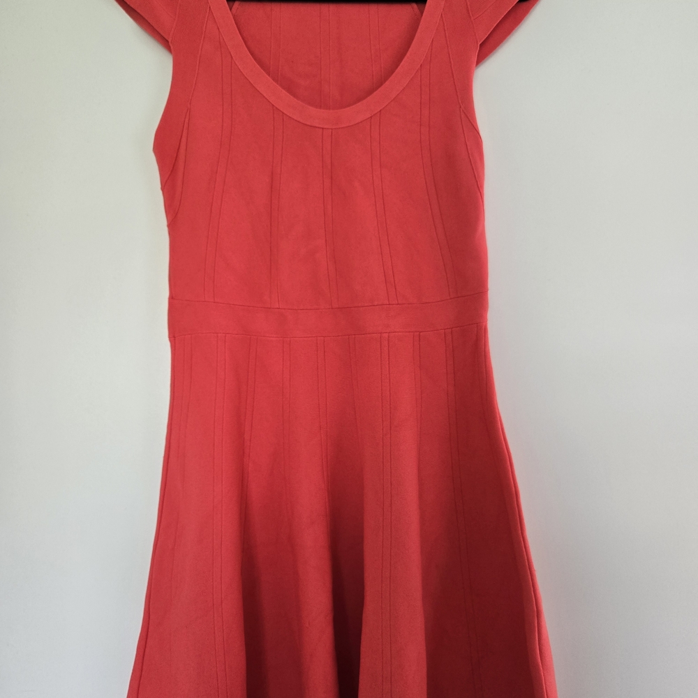 Guess Pink A-Line Mini Dress Scoop Neck Cap Sleeves